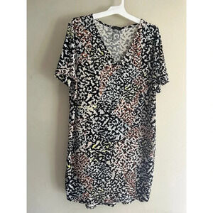 Women’s V Neck Shift Dress Plus size XXL Animal Print